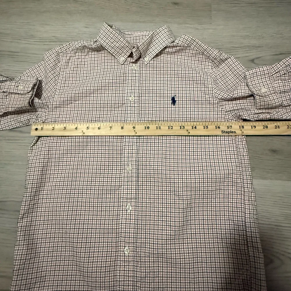 Ralph Lauren Orange and Black Plaid Shirt Size 14/16 Large